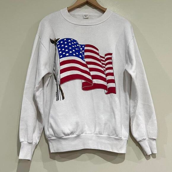 Vintage American Flag Crewneck Sweater - Picture 1 of 7